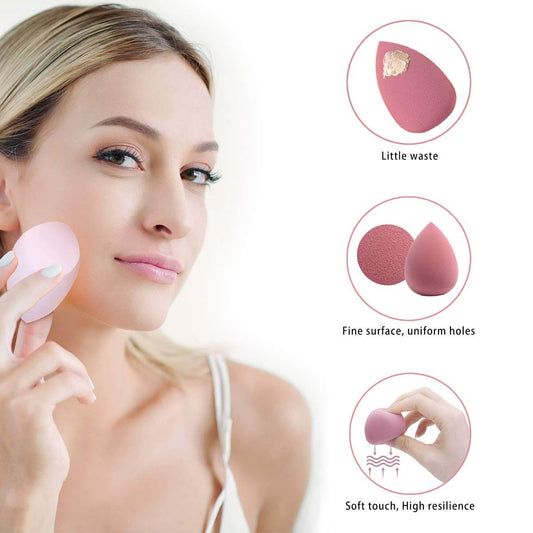 Jovyx ProBlend – Make-up Sponsenset met een vrouw die een make-up spons gebruikt voor een vlekkeloze applicatie.