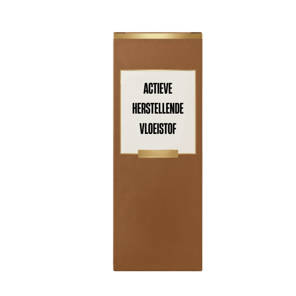 Fles met Actieve herstellende vloeistof voor dagelijkse huidverzorging, met lichte textuur.