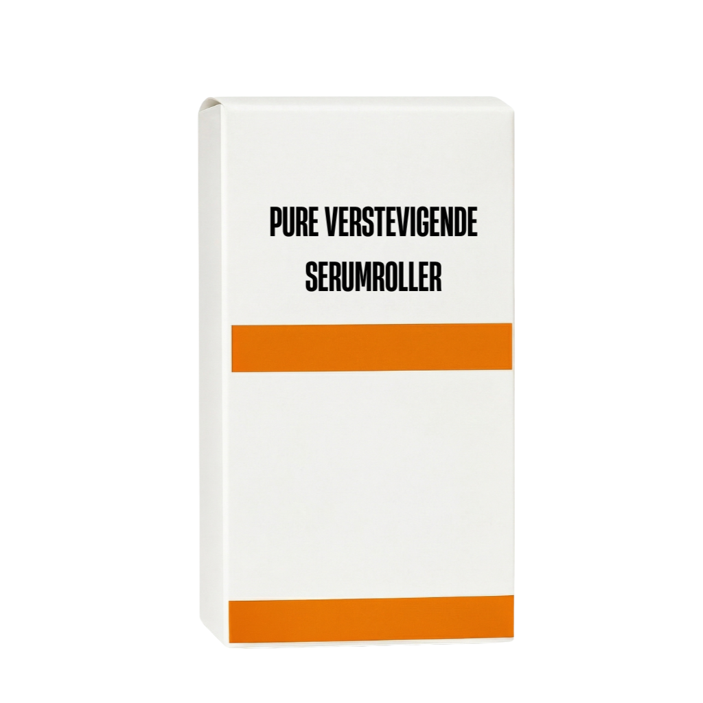 Verpakking van Pure verstevigende serumroller, een essentiële huidverzorgingsproduct.
