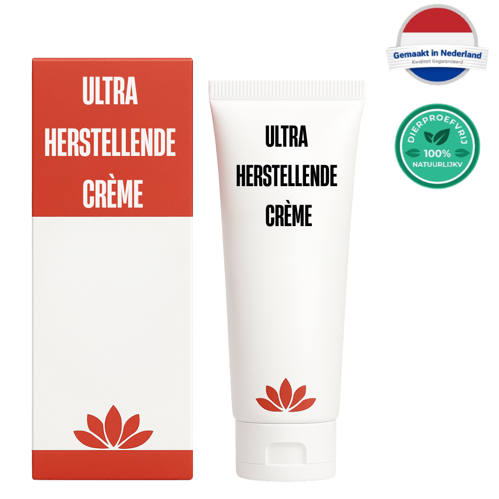 Elite Herstellende Crème in een tube en doosje, ontworpen voor een stralende en verzorgde huid.