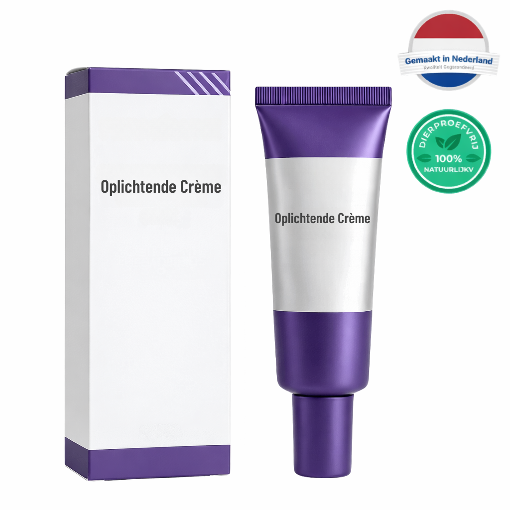 Verpakking van Oplichtende Crème, een dagelijkse crème voor een stralendere huid en egalere teint.