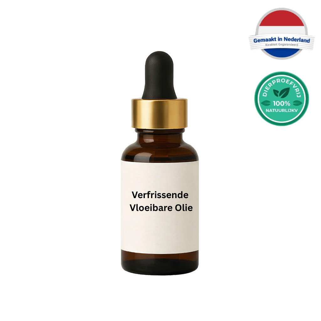 Flesje Verfrissende Vloeibare Olie voor dagelijkse huidverzorging en een frisse uitstraling.