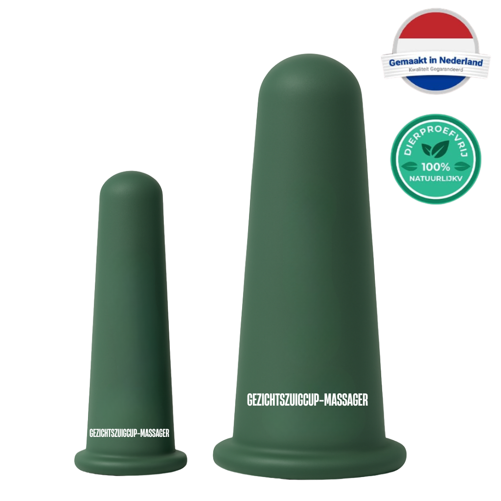 Gezichtszuigcup-massager in groene kleur, perfect voor een verkwikkende gezichtsmassage thuis.