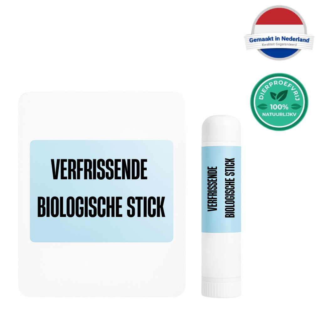 Verfrissende Biologische Stick verpakking en product afbeelding voor huidverzorging.