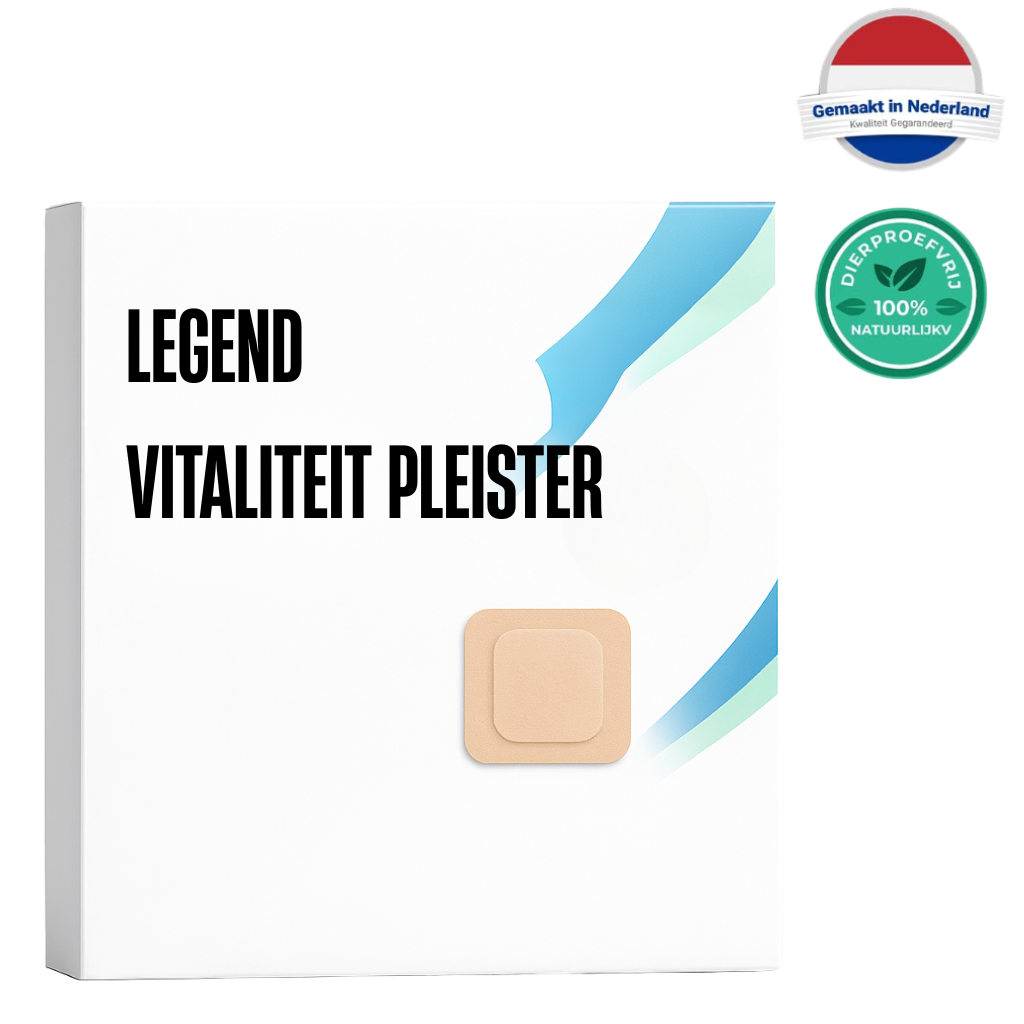Legend Vitaliteit Pleister verpakking met huidkleurige pleister voor een stralende huid.
