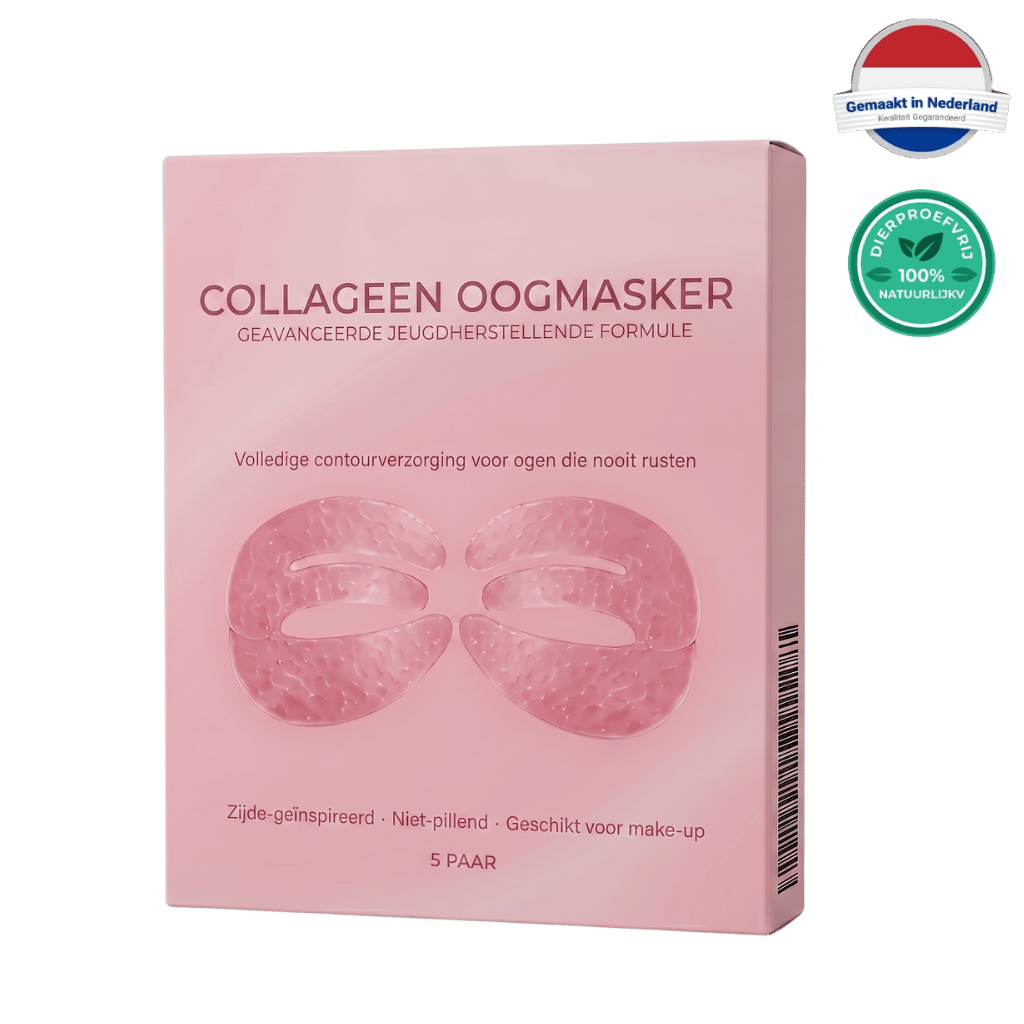 Diep collageen oogmasker in een roze verpakking, hydrogel voor hydraterende oogverzorging, 5 paar.