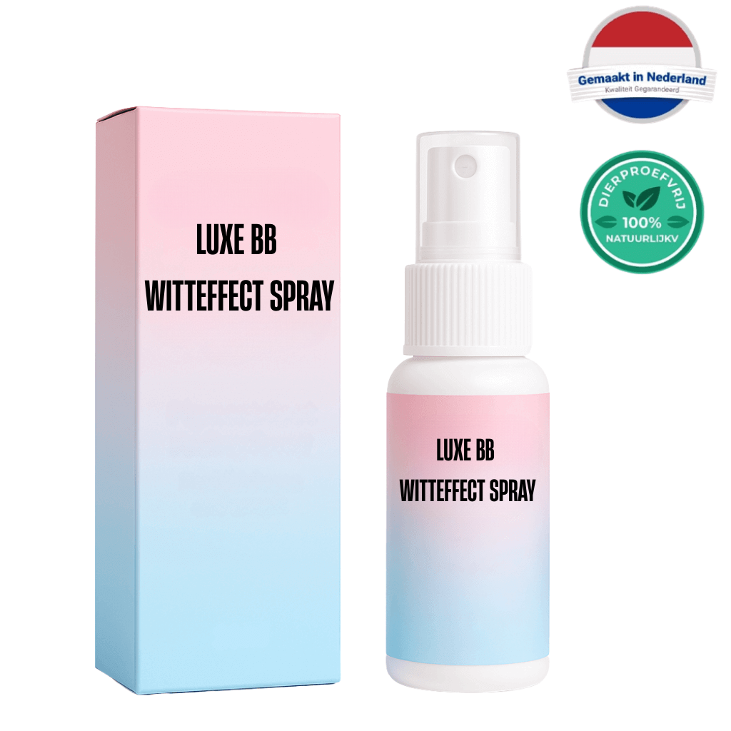 Luxe BB Witteffect Spray in een moderne verpakking, perfect voor een stralende huid.
