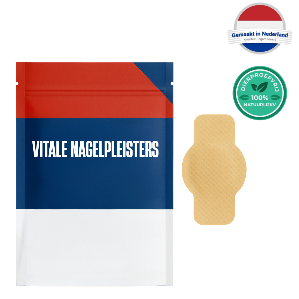 Vitale Nagelpleisters verpakking met huidvriendelijke pleister, ideaal voor nagelverzorging en esthetiek.