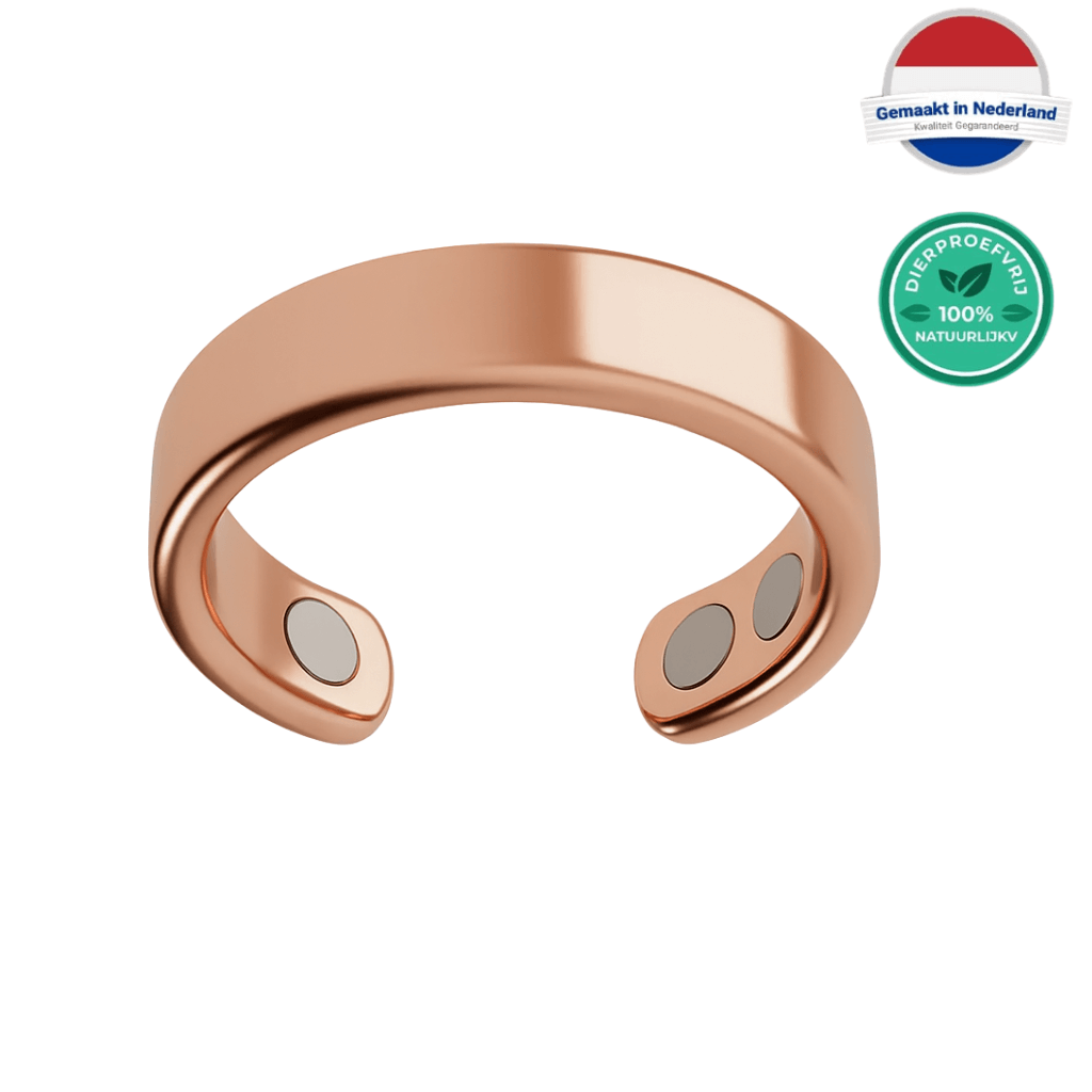 Oneindige Gebalanceerde Ring in roségoud, ontworpen voor stralende huidverzorging en harmonie.