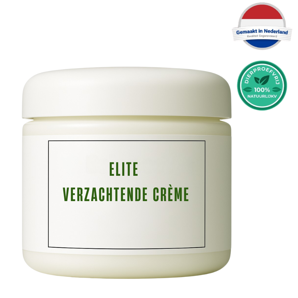 Elite Verzachtende Crème in een stijlvolle pot, ideaal voor een stralende huid.