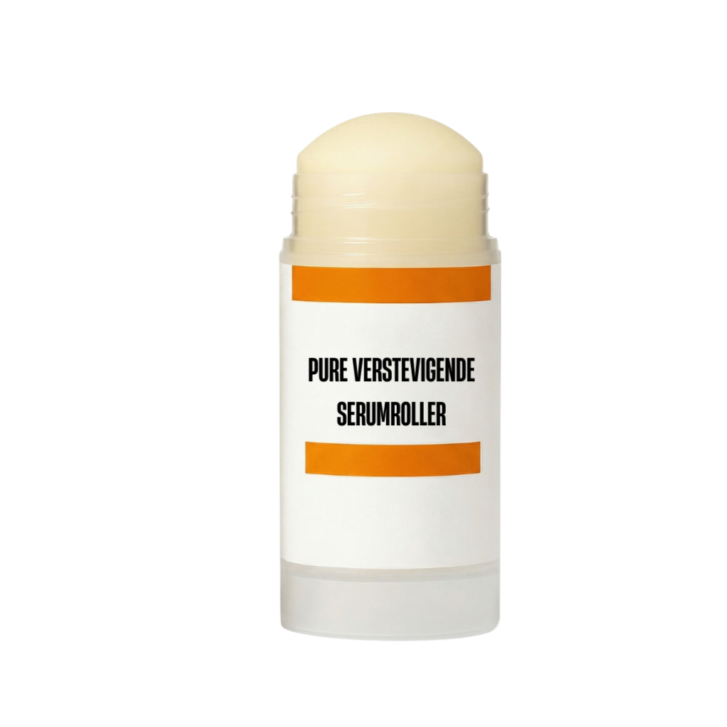 Pure verstevigende serumroller in een gebruiksvriendelijke roller voor een gladdere huid.