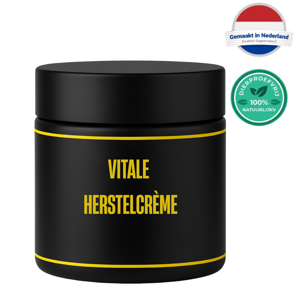 Vitale Herstelcrème pot voor huidverzorging, ondersteunt een gladde en goed verzorgde huid.