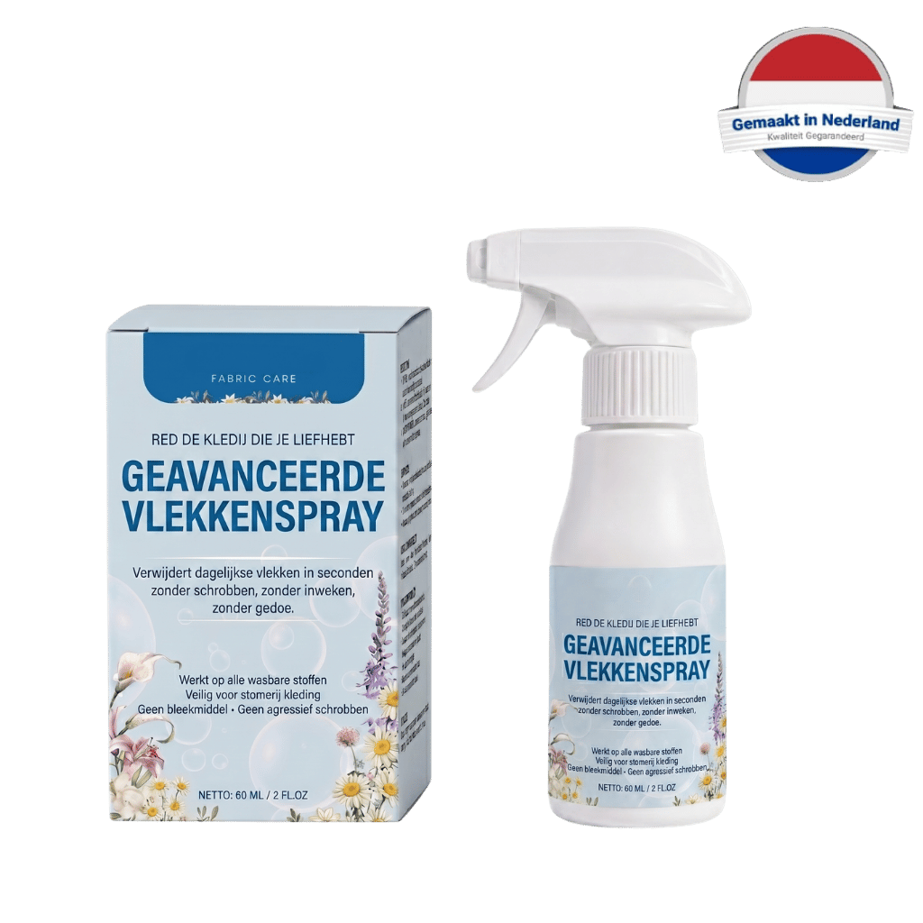 Geavanceerde niet-ionische wasemulgatorspray en vlekken spray verpakking voor textielverzorging.