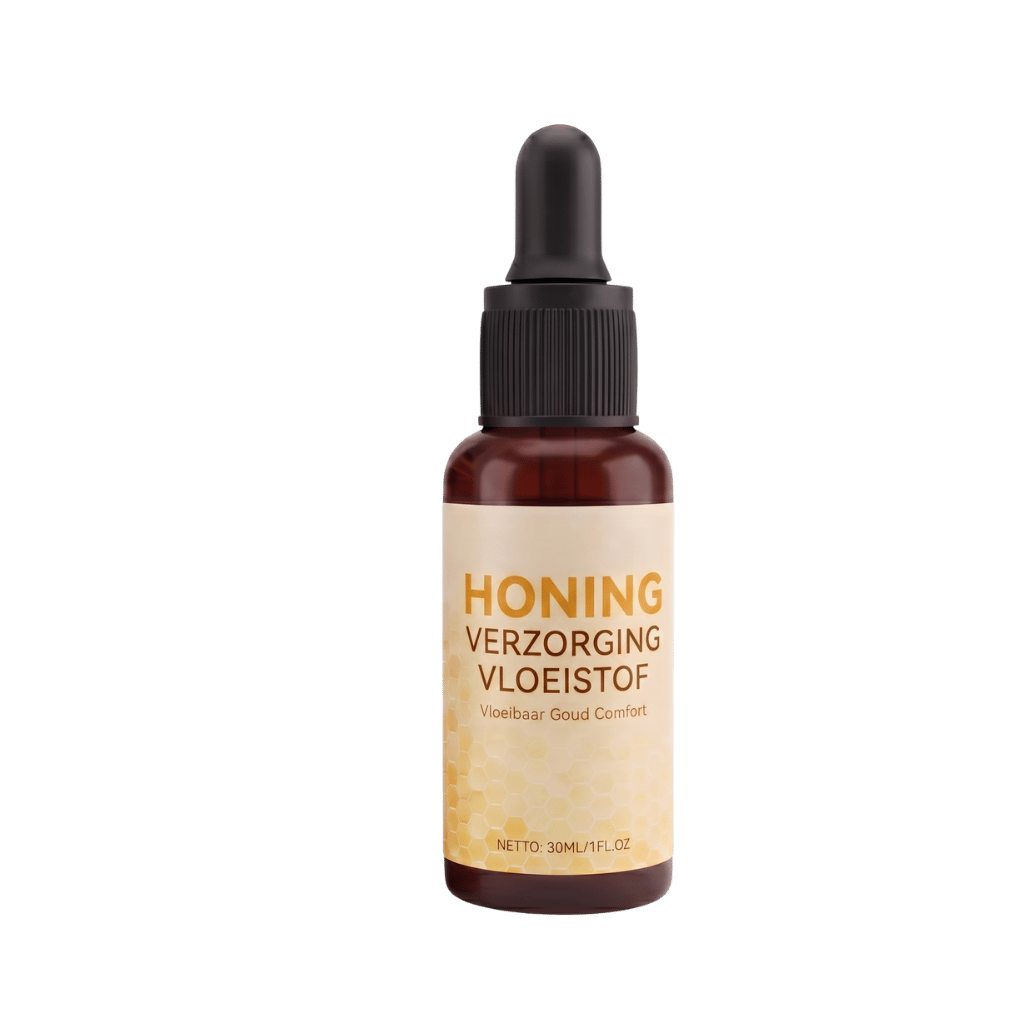 Honing Verzorgingsvloeistof fles met een druppelaar voor hydraterende huidverzorging, 30ML.