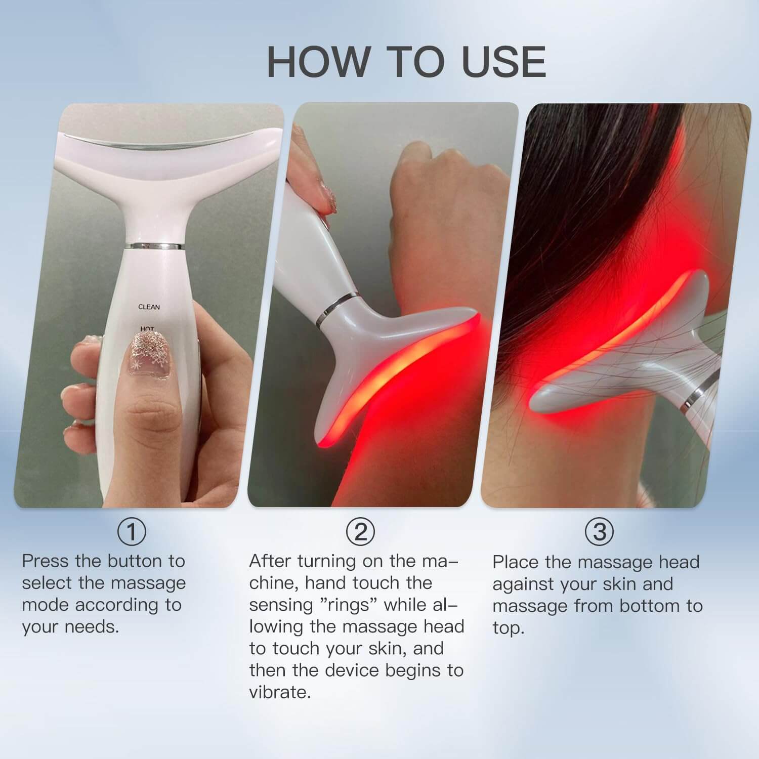 Jovyx Face & Neck Massager – Verstevigend Hulptool gebruiksinstructies voor optimale huidversteviging.