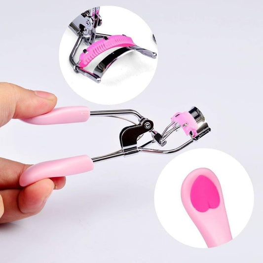 Jovyx LashPro – Roestvrijstalen Wimperkruller met roze handgrepen en roestvrijstalen frame voor perfecte wimperkrul.